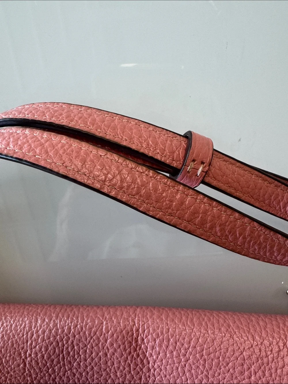 Coach Ellen Pink Pebbled Leather Saddle Crossbody with Butterfly Charm